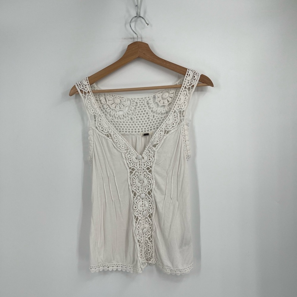 Guess Tank- crochet detailed top